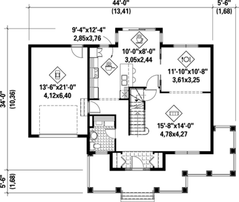Main Floor Plan for House Plan #170871