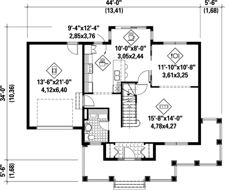 Main Floor Plan for House Plan #170871