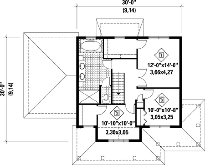 Second Floor Plan for House Plan #170871