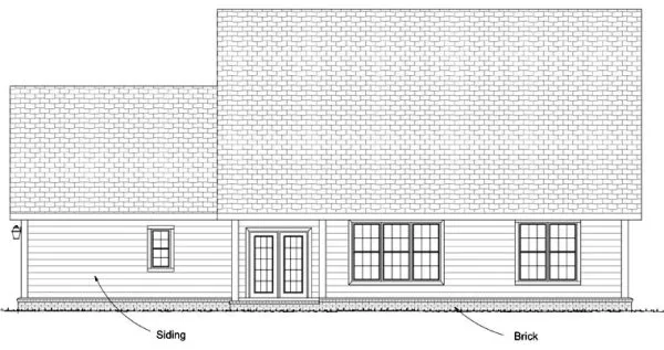 Rear Elevation for House Plan #241252