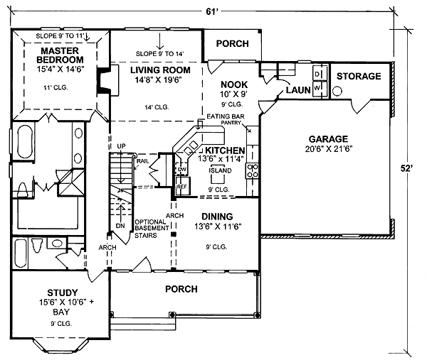 Main Floor Plan for House Plan #241252