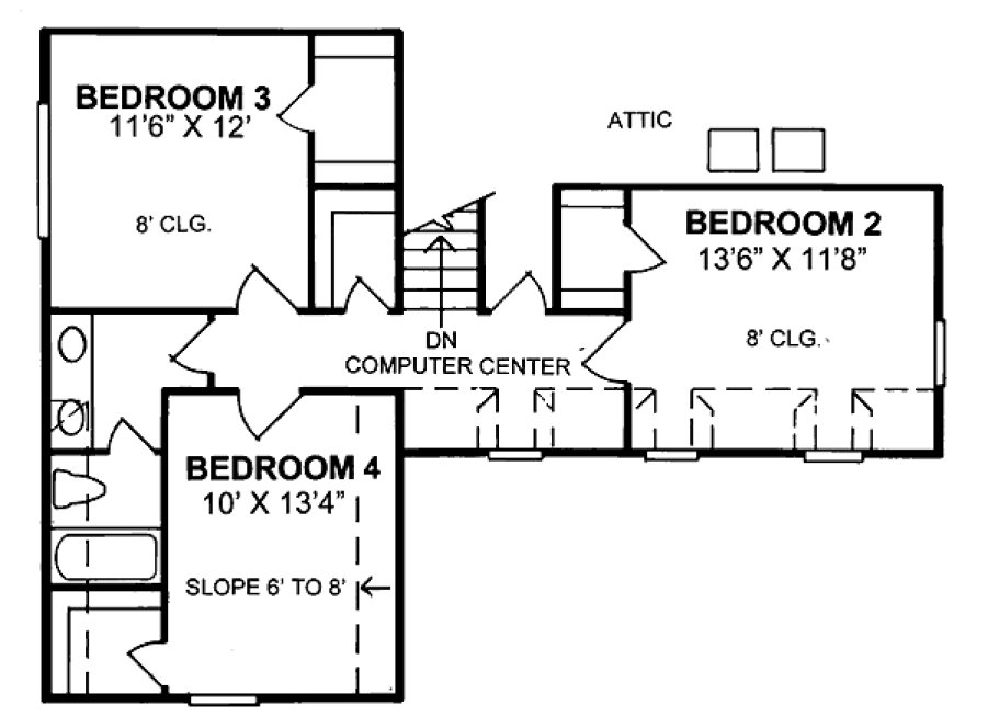 Second Floor Plan for House Plan #241252