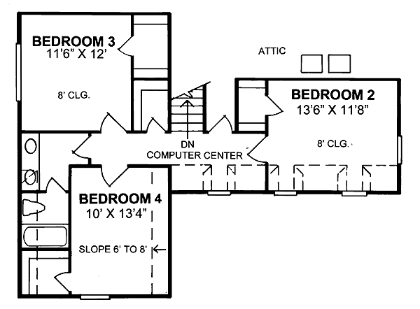 Second Floor Plan for House Plan #241252