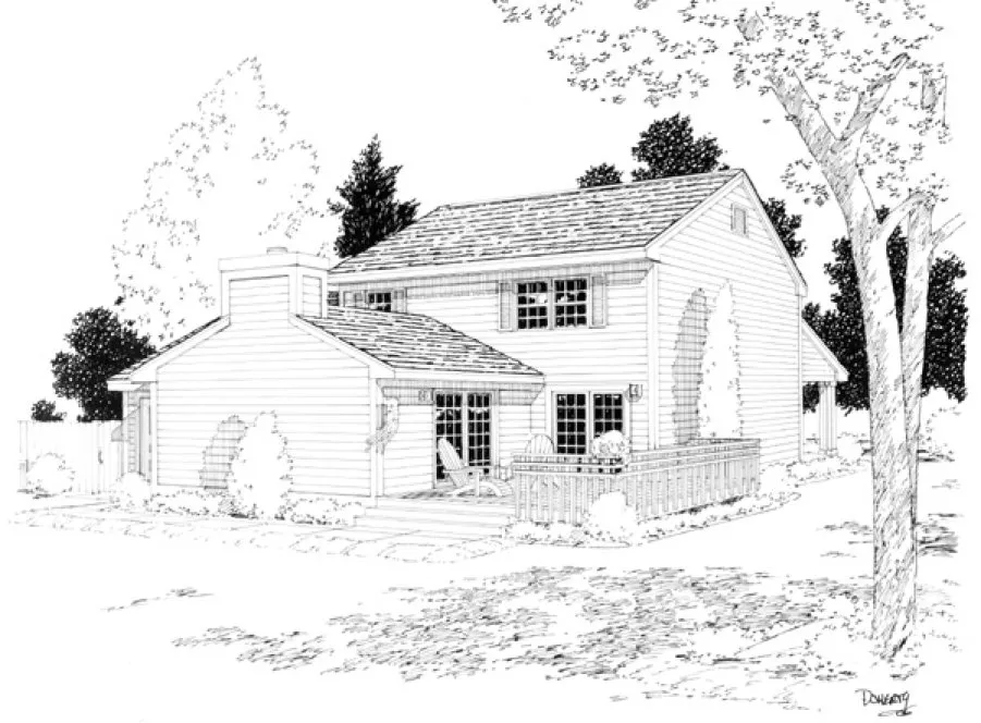 Rear Elevation for House Plan #188072