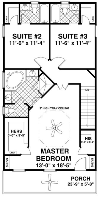 Second Floor Plan for House Plan #275302