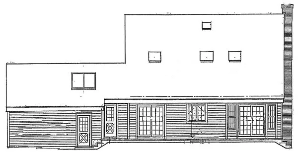 Rear Elevation for House Plan #625302