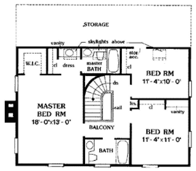 Second Floor Plan for House Plan #625302