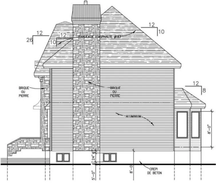 Right Elevation for House Plan #428071