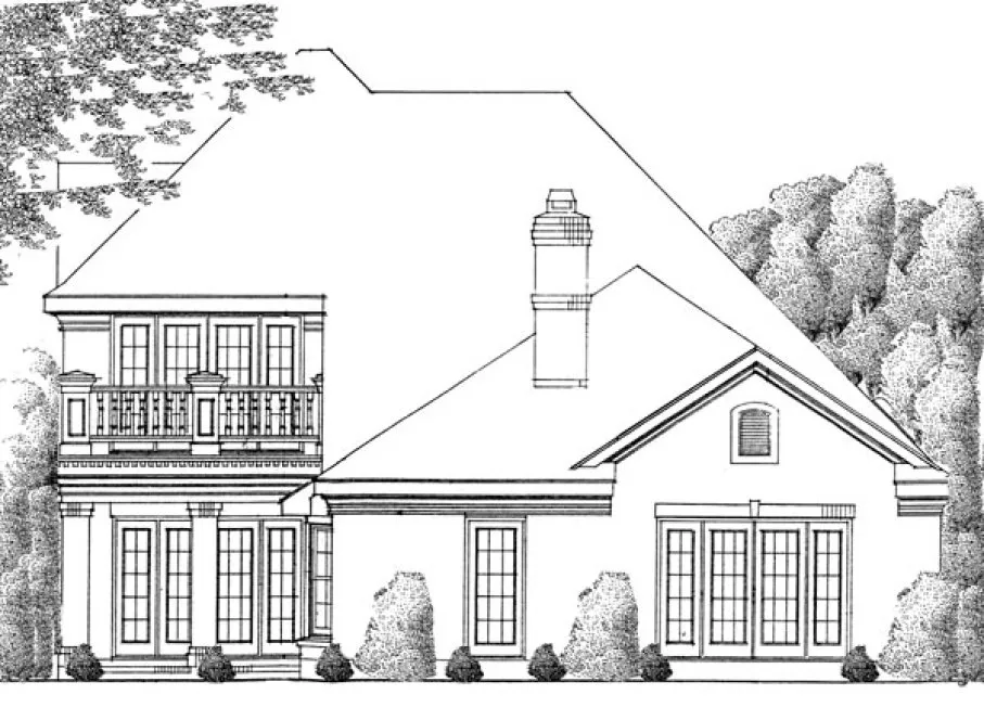 Rear Elevation for House Plan #471252