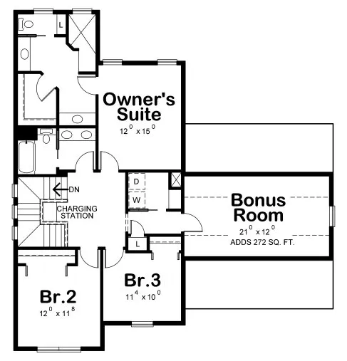 Second Floor Plan for House Plan #157802
