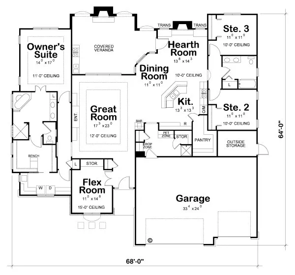 Main Floor Plan for House Plan #150052