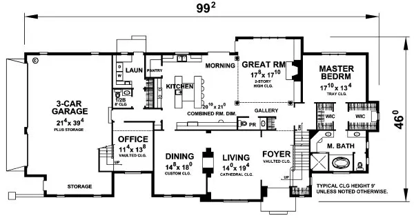 Main Floor Plan for House Plan #157373