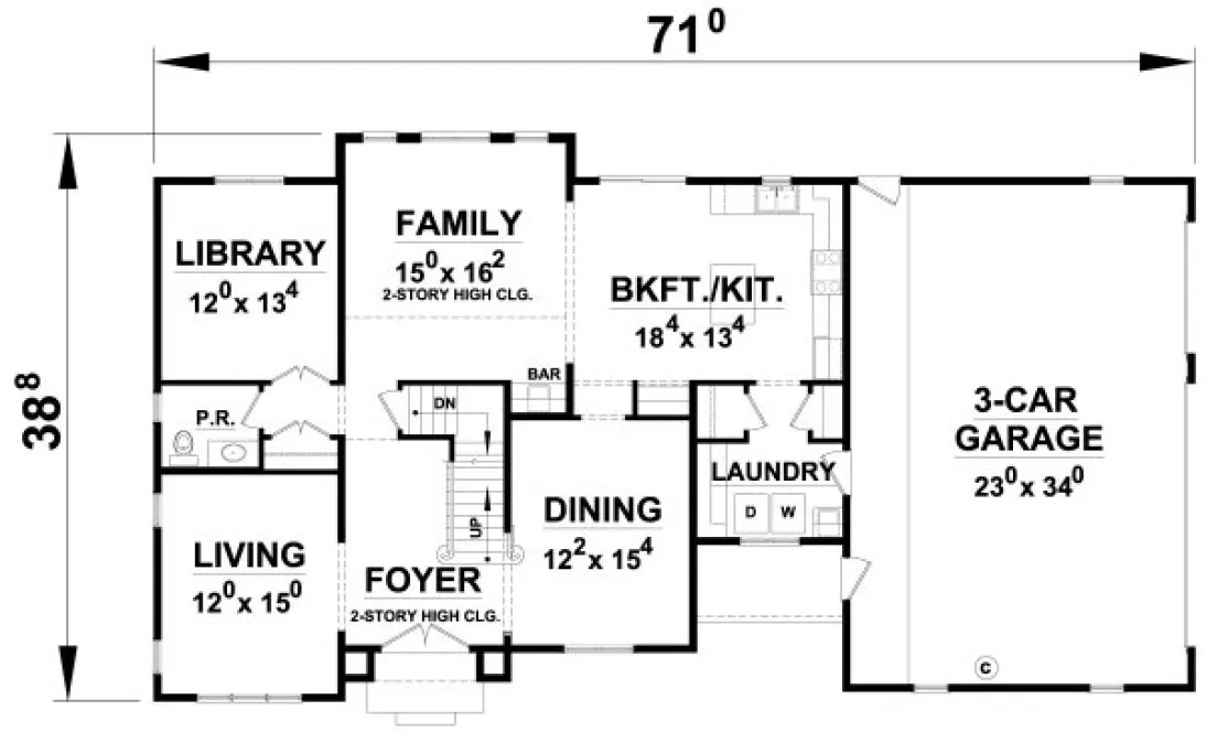 Main Floor Plan for House Plan #159032