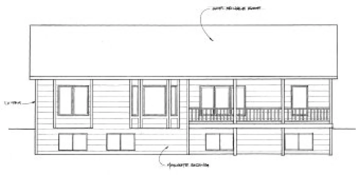 Rear Elevation for House Plan #358141