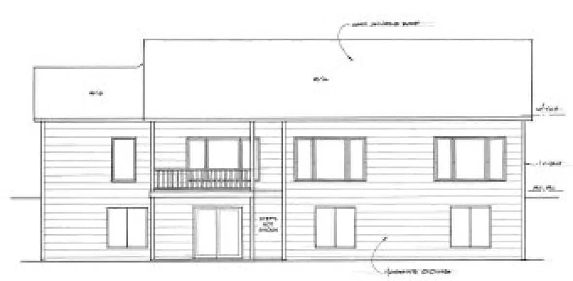 Rear Elevation for House Plan #350561