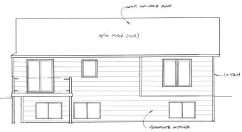 Rear Elevation for House Plan #350890