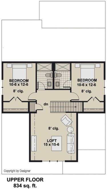 Second Floor Plan for House Plan #285991