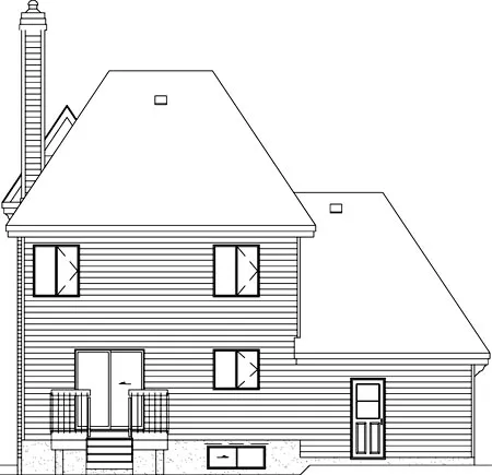Rear Elevation for House Plan #178141