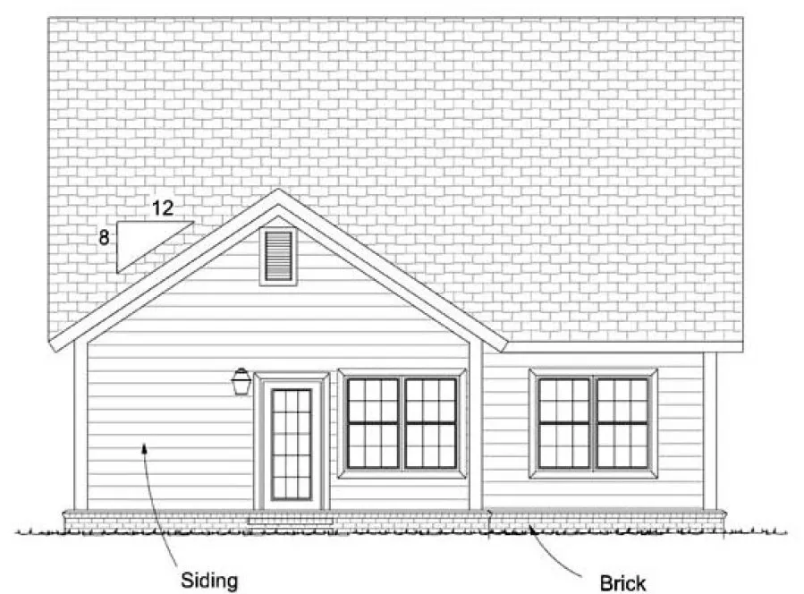 Rear Elevation for House Plan #249451