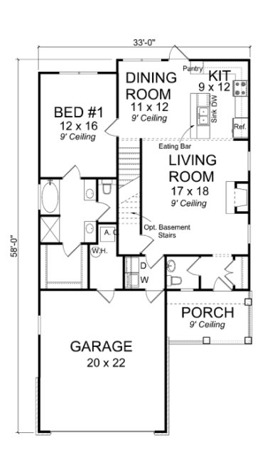 Main Floor Plan for House Plan #249451