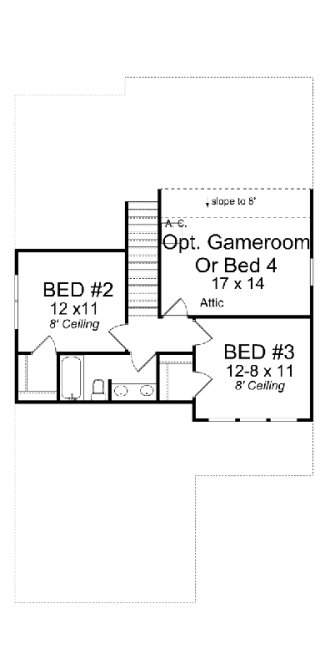 Second Floor Plan for House Plan #249451