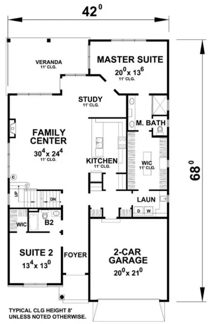 Main Floor Plan for House Plan #155442