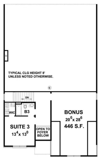 Second Floor Plan for House Plan #155442