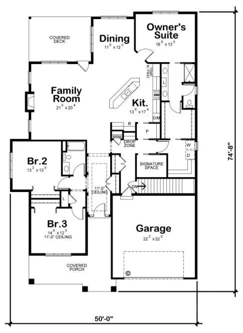 Main Floor Plan for House Plan #156233