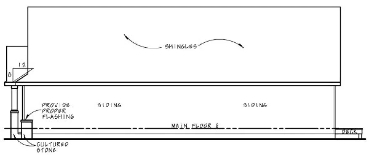 Right Elevation for House Plan #156761