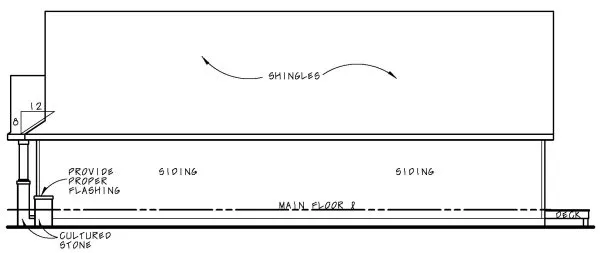 Right Elevation for House Plan #156761