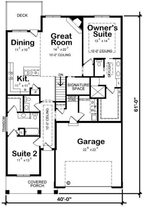 Main Floor Plan for House Plan #156761