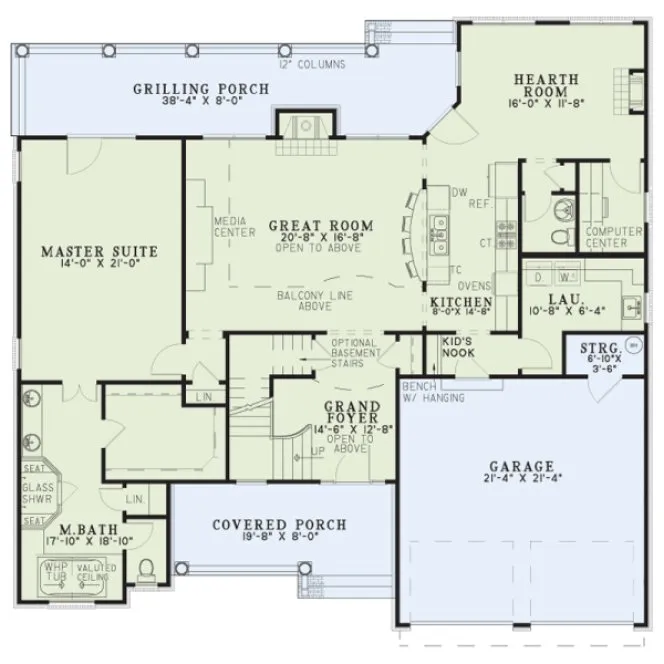 Main Floor Plan for House Plan #312462