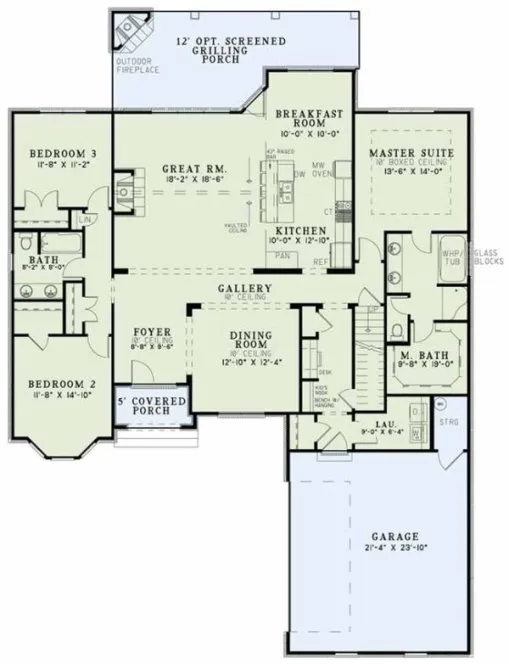 Main Floor Plan for House Plan #317412