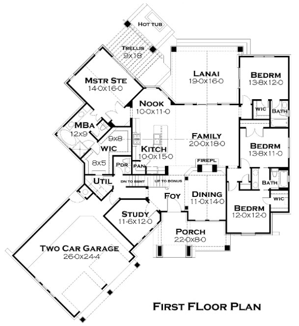 Main Floor Plan for House Plan #642842
