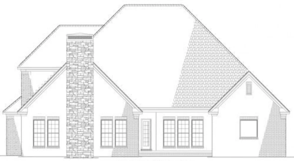 Rear Elevation for House Plan #312023