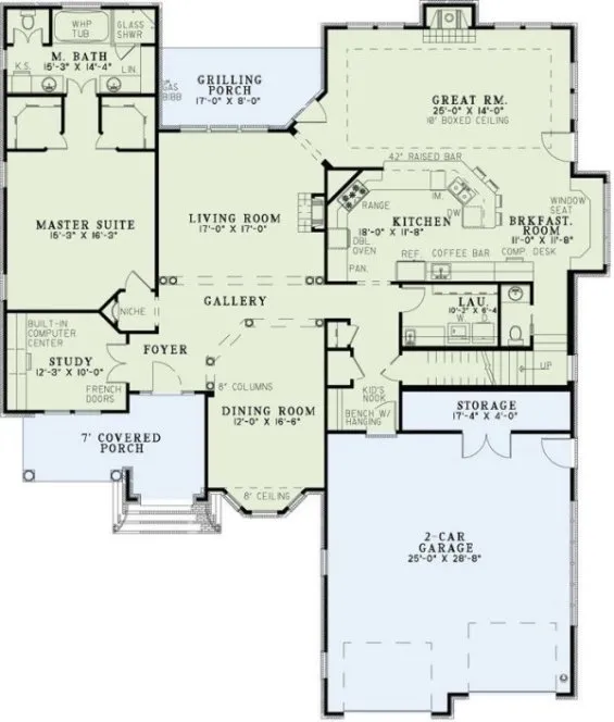 Main Floor Plan for House Plan #312023
