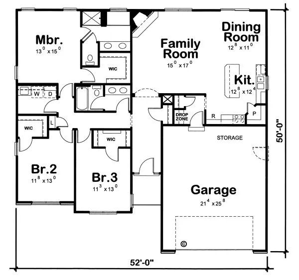 Main Floor Plan for House Plan #159171