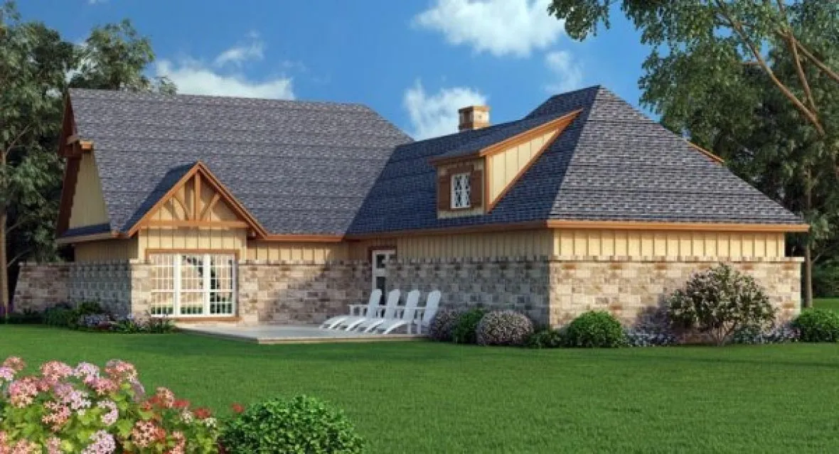 Rear Elevation for House Plan #482921