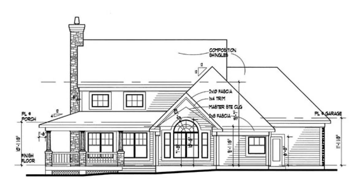 Rear Elevation for House Plan #642881