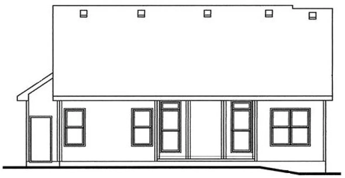 Rear Elevation for House Plan #152921
