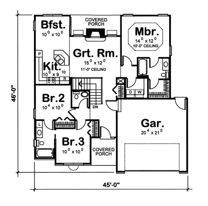 Main Floor Plan for House Plan #152921