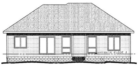 Rear Elevation for House Plan #156151