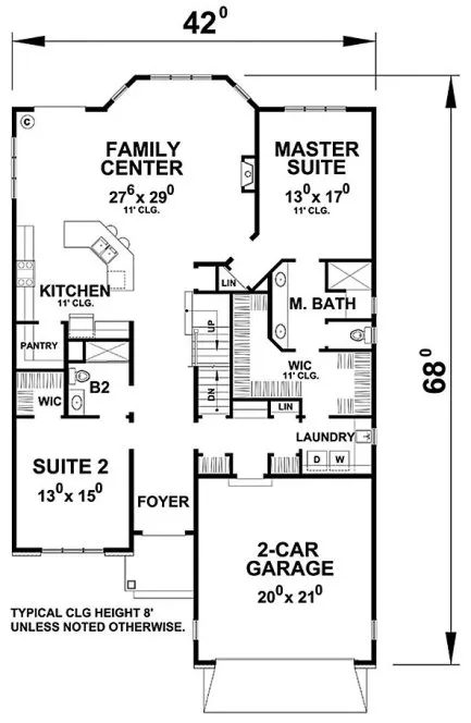 Main Floor Plan for House Plan #150442
