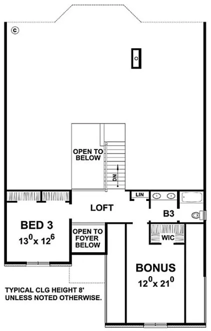 Second Floor Plan for House Plan #150442