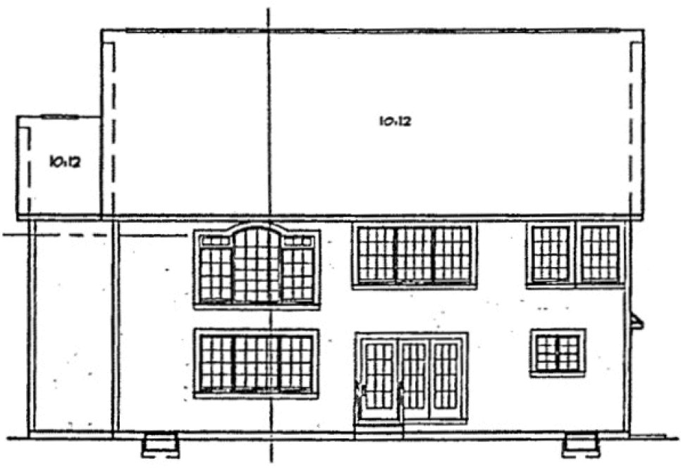 Rear Elevation for House Plan #182322
