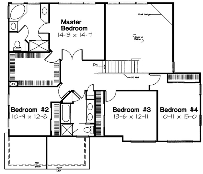 Second Floor Plan for House Plan #182322