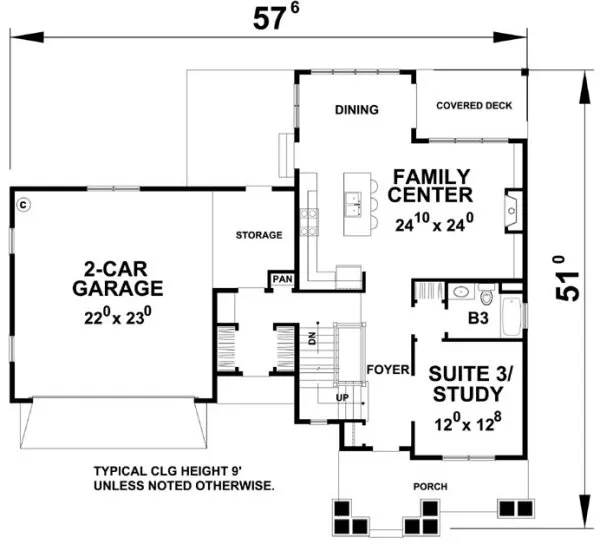 Main Floor Plan for House Plan #153791