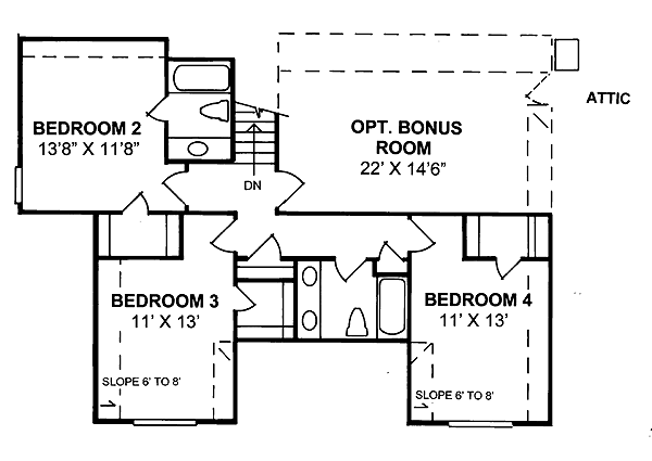 Second Floor Plan for House Plan #246452