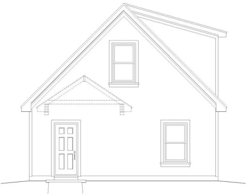 Rear Elevation for House Plan #694571