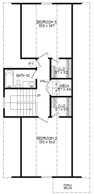 Second Floor Plan for House Plan #694571
